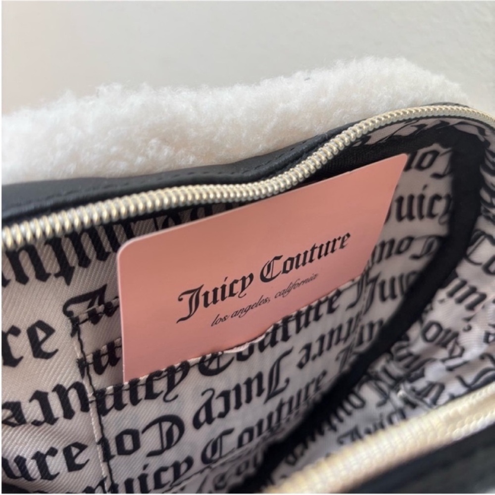 Juicy Couture Crossbody Bag Heart Shaped Sheer Genius Sherpa Silver Black Gold - Picture 11 of 12